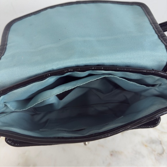 Vintage Coach Black Patent Flap Penny Top Handle Pouch F14283 - Picture 9 of 10